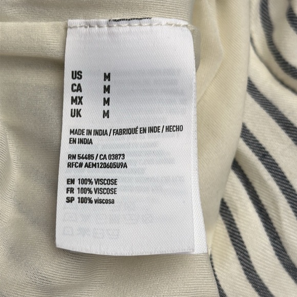 American Eagle Outfitters Black Striped High Waist Wide Leg Pants Women’s Medium - Picture 6 of 10